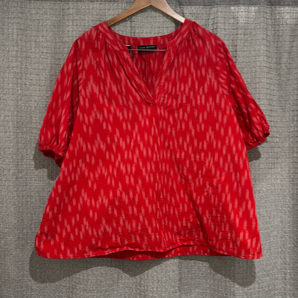 Lane Bryant Red Split Neck Tunic Size 18